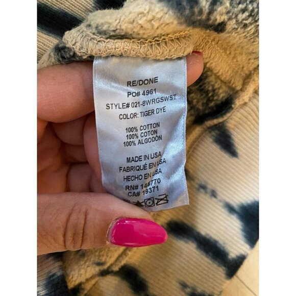 š
ŗRE/DONE Women BNWOT Tie Dye Sweatshirt New Xsmall Crew Neck - Picture 6 of 7